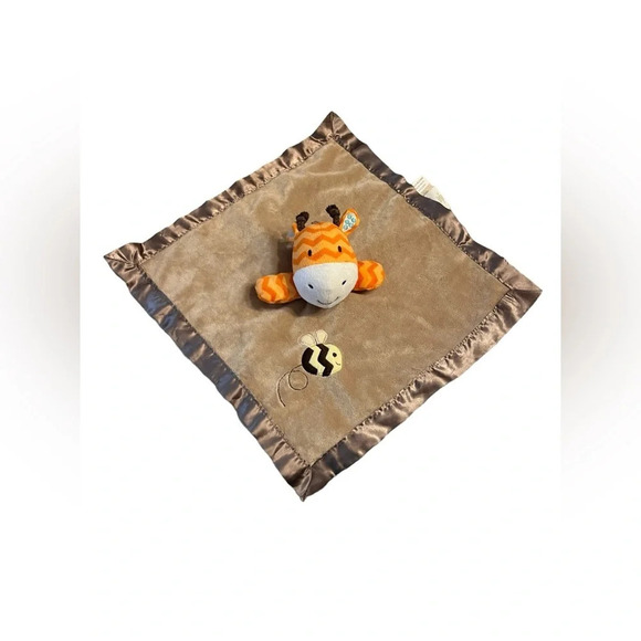 Giraffe bee lovey security blanket Circo Target brown tan orange satin p… - Picture 3 of 5
